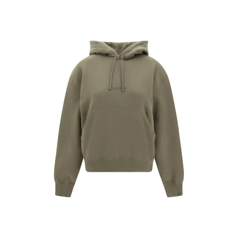 SAINT LAURENT Logo Embroidered Drawstring Hoodie-0