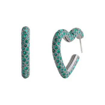 COACH Brass Plated, Glass, Cubic Zircon, Titanium Earrings Women's Green