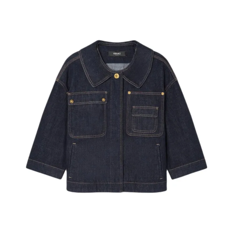 VERSACE Denim Shirt 'Dark Blue'-0
