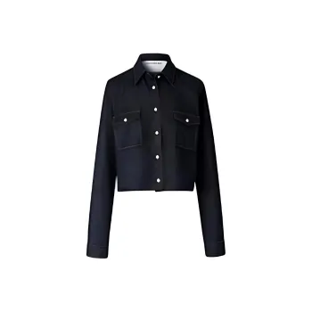 III VIVINIKO Denim Jacket Women's Navy Blue