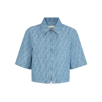 FENDI Ff Jacquard Zipped Denim Jacket