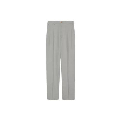GUCCI High Rise Wool Trouser Pants Grey