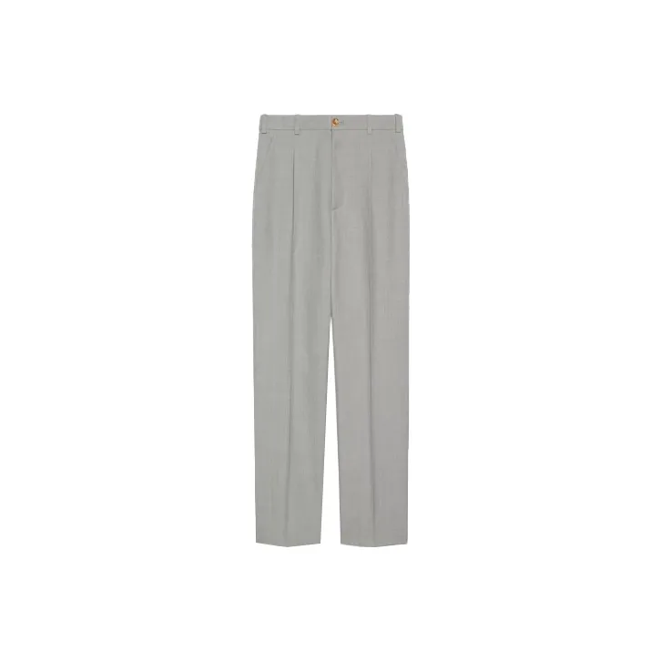 GUCCI High Rise Wool Trouser Pants Grey-0