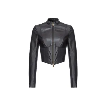 PINKO Zip Up Mock Neck Cropped Jacket