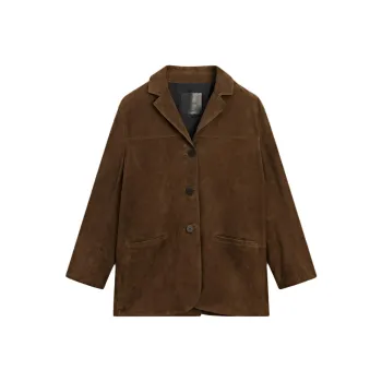 Massimo Dutti Leather Jacket Women's Brown