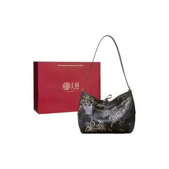 Pmsi Fabric Shoulder Bag Medium Size Women's Black 1
