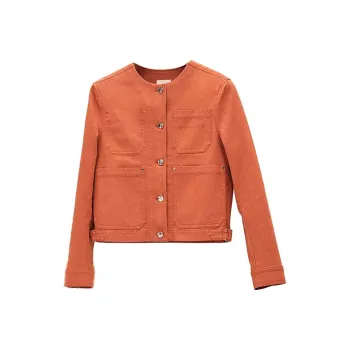 HERMES SS22 Denim Jacket Women's Orange