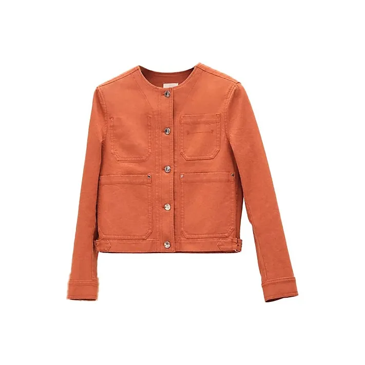 HERMES SS22 Denim Jacket Women's Orange-0