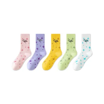 Taste The Color Mid Calf Socks Women's 5 Pack