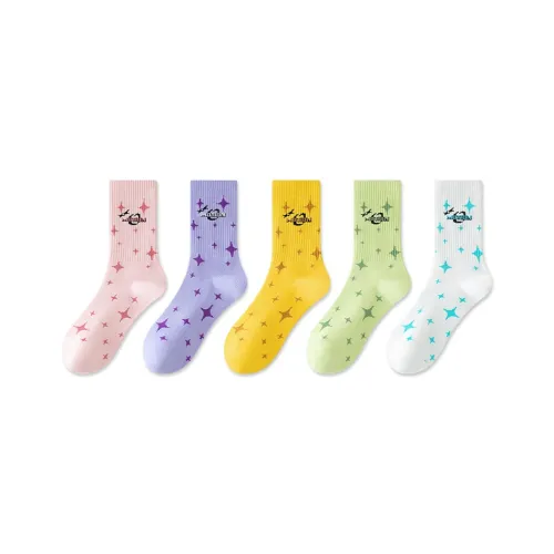 Taste The Color Mid Calf Socks Women's 5 Pack