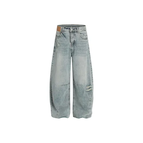 HEIYIXIANSHENG Jeans Unisex Light Blue