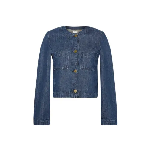 check-print SS24 Denim suede Women's Blue