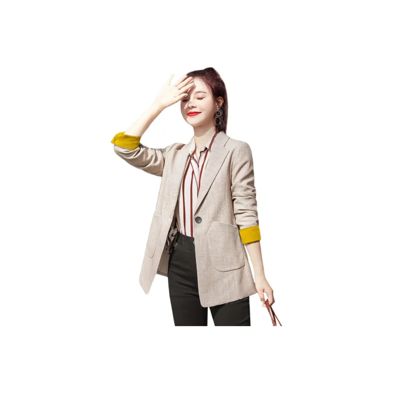 Mo Han Yi Mei Business Suit Women's Apricot & Yellow-0