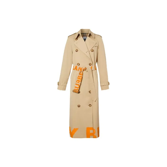 Burberry Trench Coats Women's Bright Orange-0