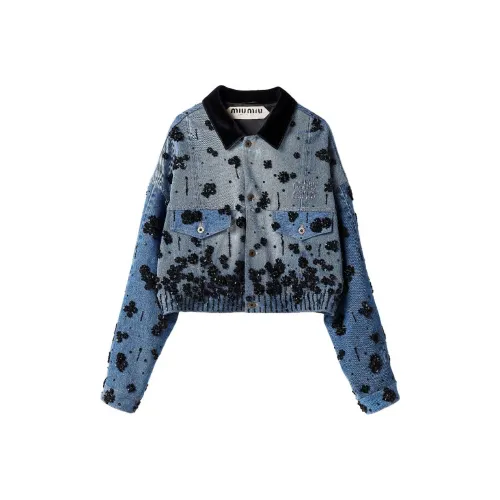MIU MIU SS24 Denim Jacket Women's Navy