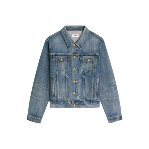 CELINE Oversized Trucker Jacket In Union Wash Denim