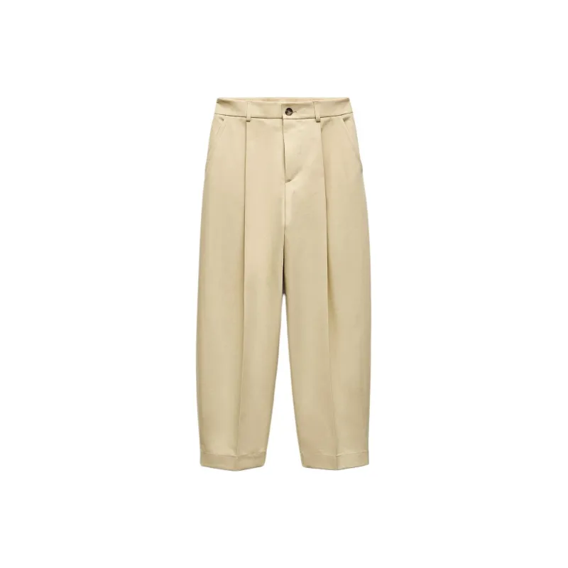 ZARA ZW Series Casual Pants Women's Tan-0
