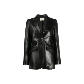 GUCCI Leather Jackets Women's Black