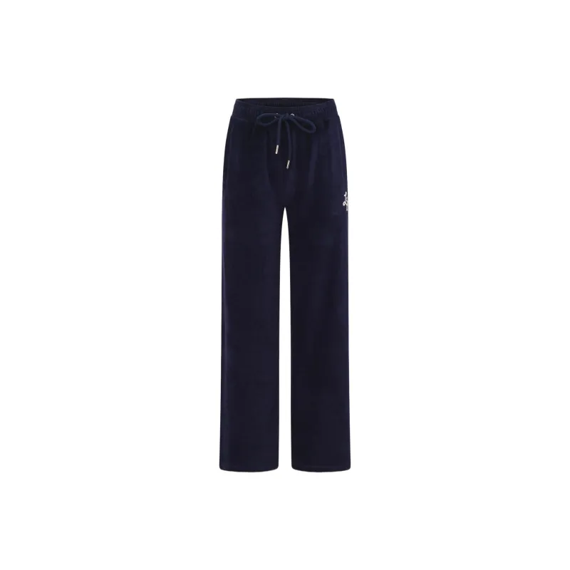 LORNA JANE Naughties Nostalgic Velour Bootleg Track Pant Casual Pants Women's Marine Blue-0