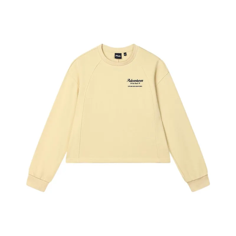 FILA ORIGINALE Sweatshirt Women's Coffee Beige Yellow-0