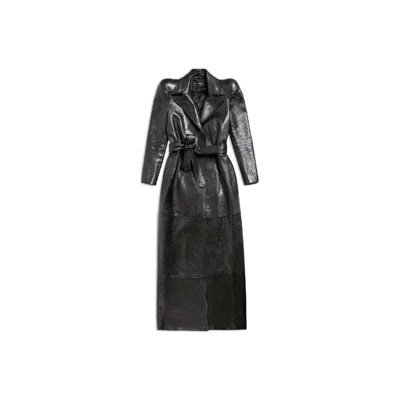 Balenciaga Leather Jackets Women's Black-0