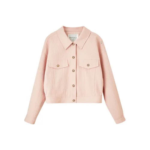 SENTUBILA Cropped Coats Women's Cinnamon Powders