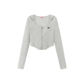 CHUU Cropped Coat Women's Light Heather Gray