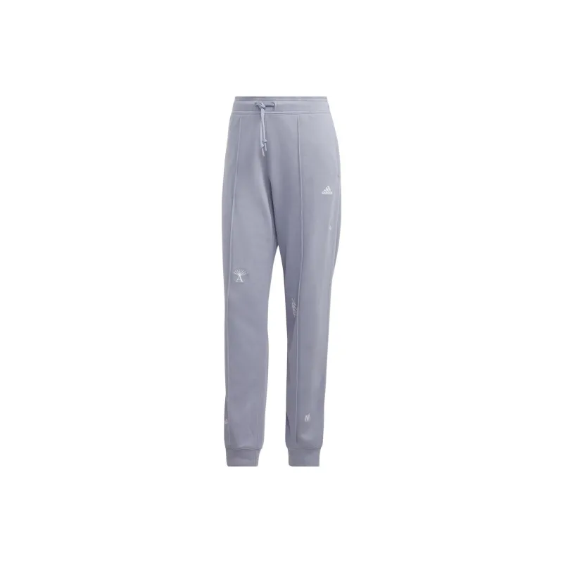 Adidas Knitted Sweatpants Women's Silver Gray Violet-0