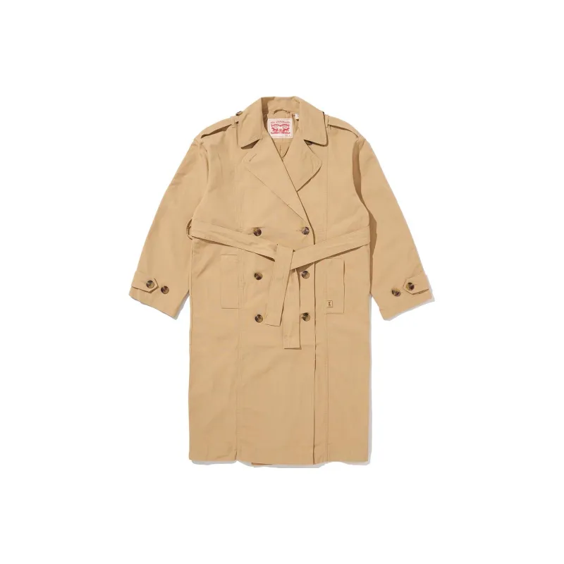Levis Trench Coats Women's Khaki-0