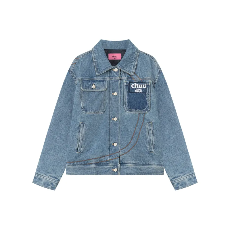 CHUU Puffer Jackets Women's Denim Blue-0