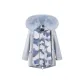 Haze Blue+Haze Blue Marble Pattern Fox Fur