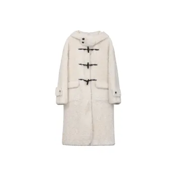 Fstudio Shearling Preppy Style Coat Women's Ecru
