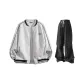 Light Heather Gray+Black Pants