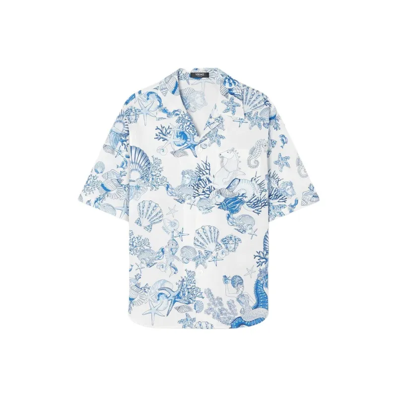 VERSACE Coral Theatre Cotton Shirt-0