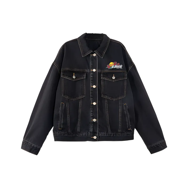 B.Duck Denim Jacket Women's Black Gray-0