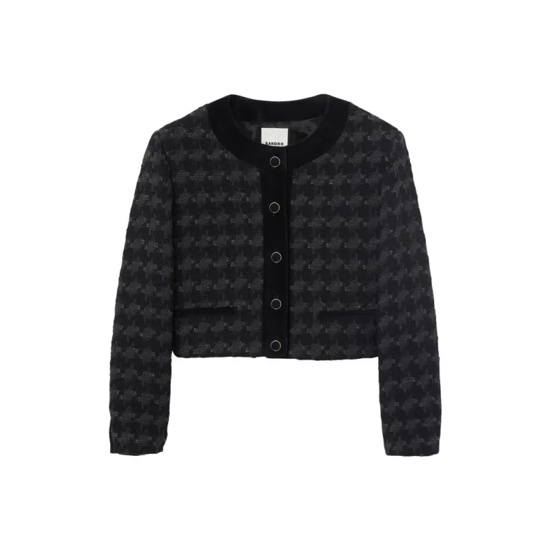 Sandro Cropped Tweed Jacket-0