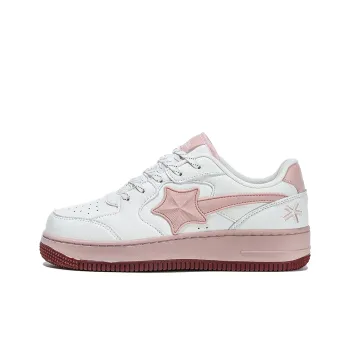 MONSTER X BASES Low Top Skateboard Shoes Women's White Pink