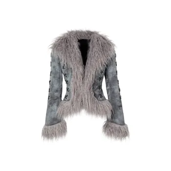 JYOSEI Gradient Thickened Coat Winter Women's Gray