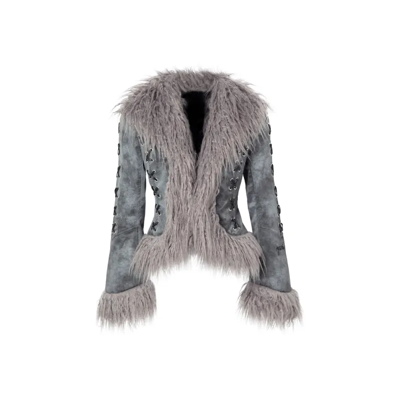JYOSEI Gradient Thickened Coat Winter Women's Gray-0