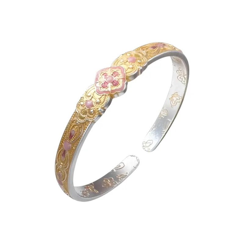 VXSAX 999 Fine Silver Bangles Women's Silver-5