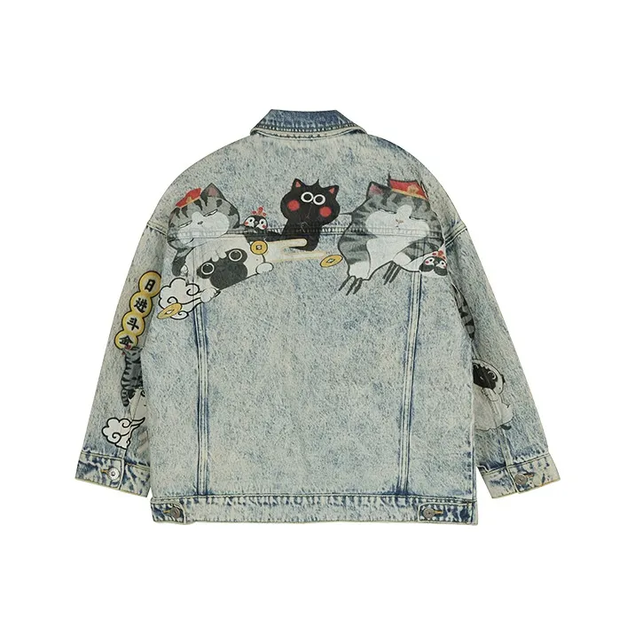 My King Mansleep X LALABOBO Denim Jackets Women's Medium Blue White-0