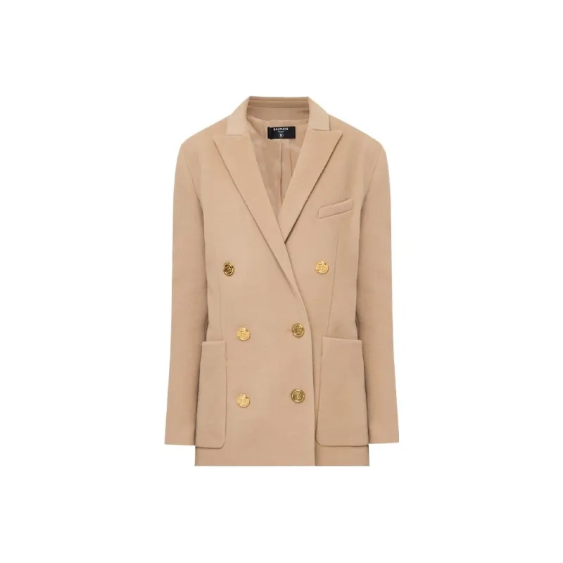 BALMAIN Coats Women's Beige-0