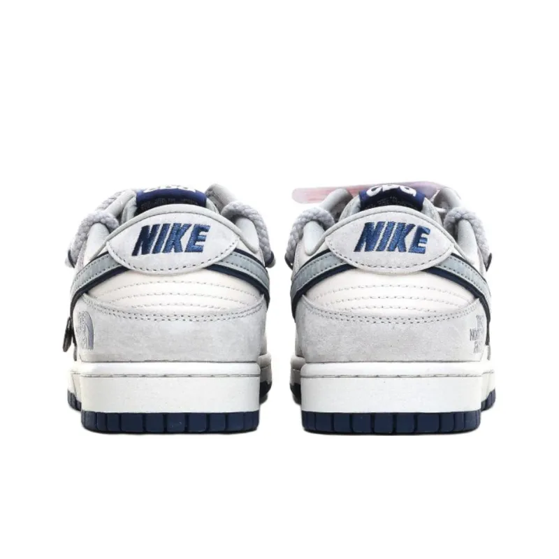 THE NORTH FACE x Nike Dunk SB Anti Slip Wear Resistant Low Top Skateboard Shoes Unisex Gray Blue-4