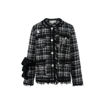 13 DEMARZO Cropped Coats Women's Black