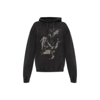 OFF WHITE Logo Printed Drawstring Hoodie
