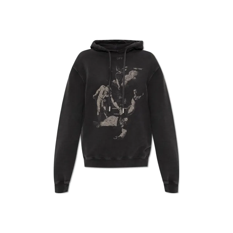 OFF WHITE Logo Printed Drawstring Hoodie-0