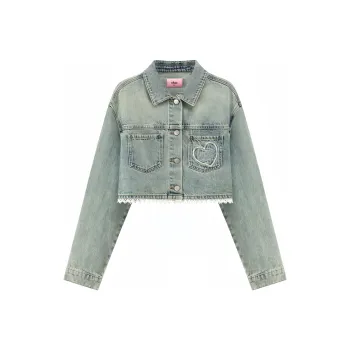 CHUU Cropped Coats Women's Denim Blue