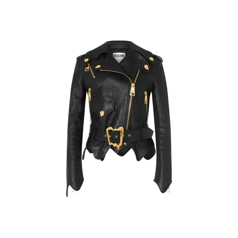 MOSCHINO Leather Jackets Women's Black-0