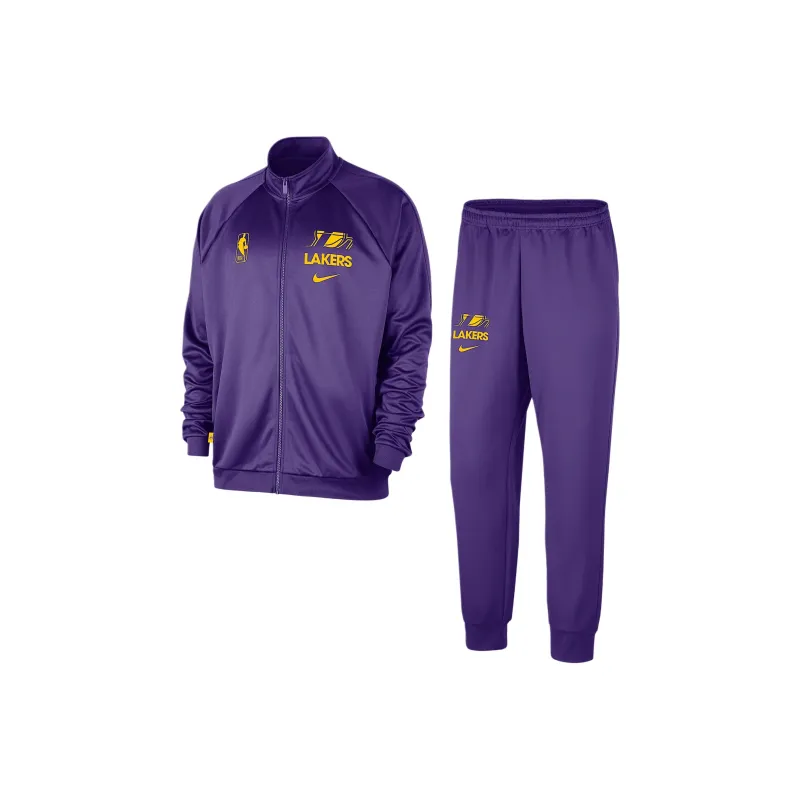 Nike x NBA Los Angeles Lakers Courtside Club Casual Sportswear Unisex Set Wild Purple/Yellow-0