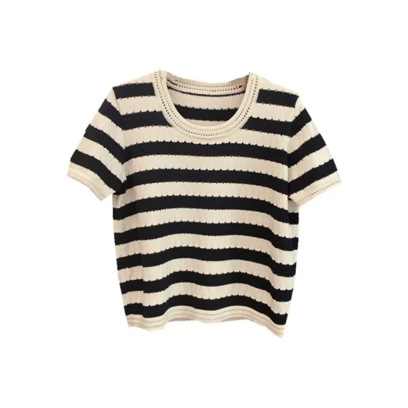NEMOWU Knitwear Women's Apricot Stripes-0